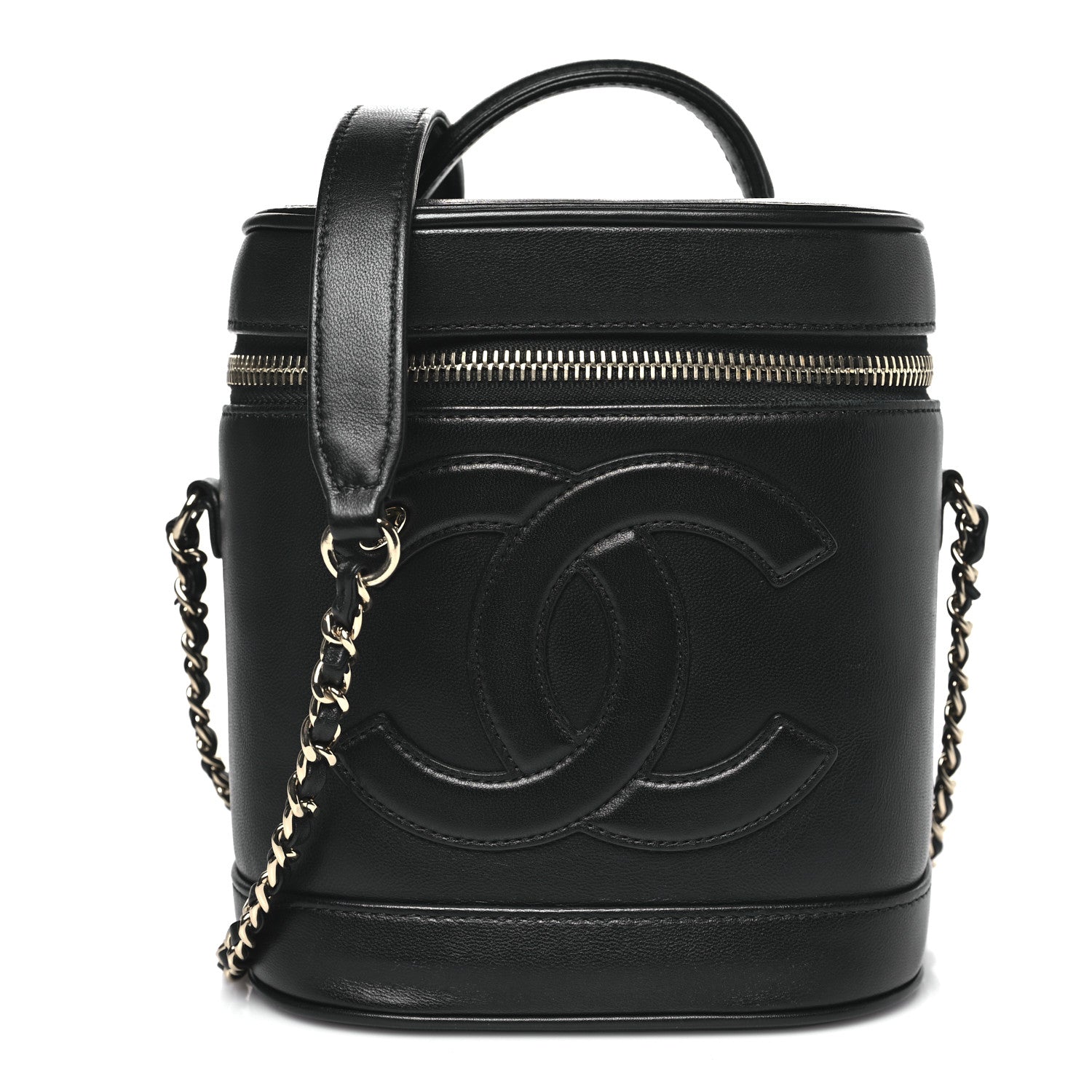 Chanel Lambskin Timeless Vanity Cosmetic Case Black