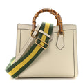 Gucci Wonka Grain Calfskin Small Diana Tote Bag Mystic White
