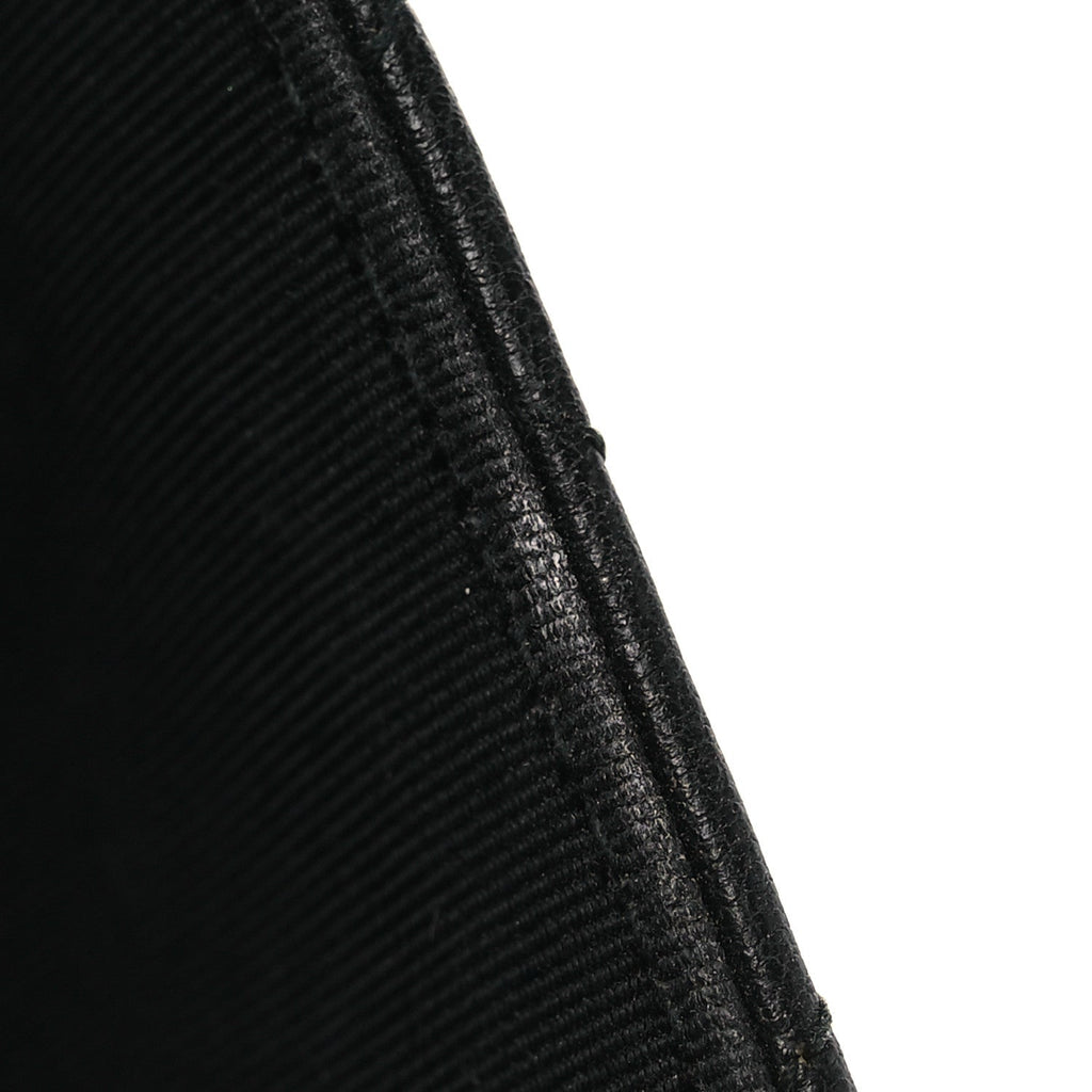 Grained Calfskin Quilted CC Box Pouch Black