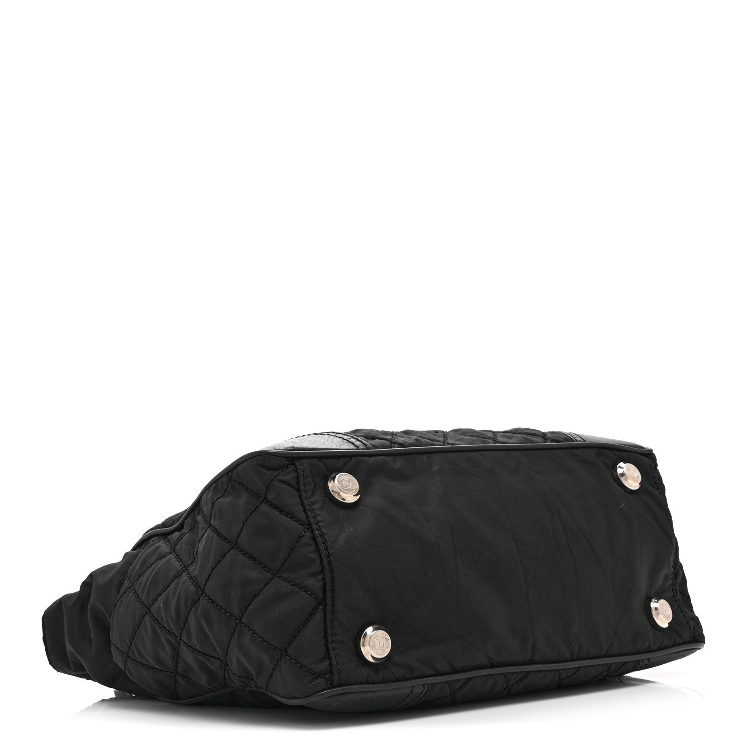 Chanel Nylon Calfskin Quilted CC Paris New York Tote Bag Black