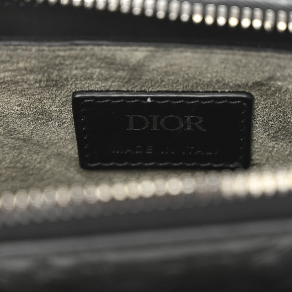 Christian Dior Patent Oblique Embossed Saddle Boxy Bag Black