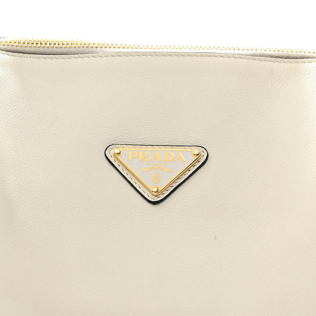 Prada Soft Calfskin Medium Darling Shoulder Bag White