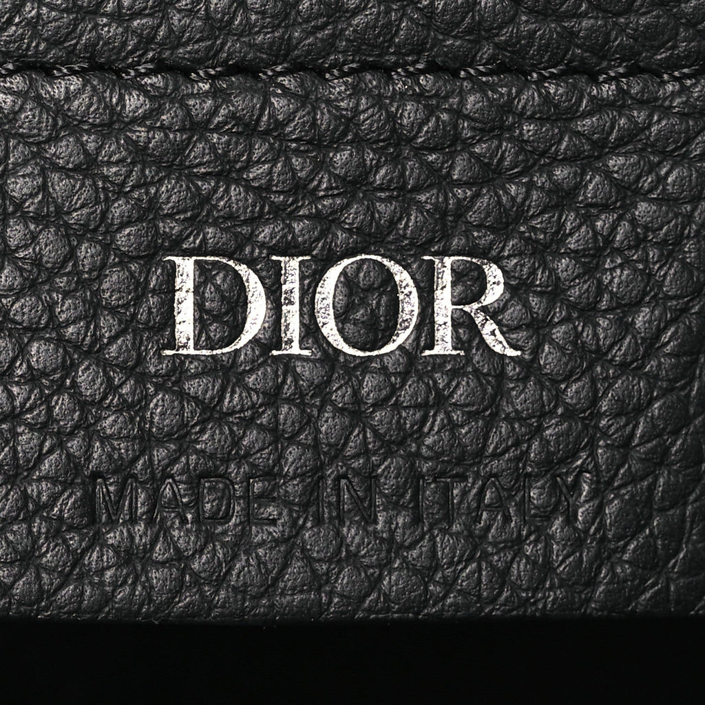 Christian Dior Oblique Jacquard Grained Calfskin Lingot 50 Black