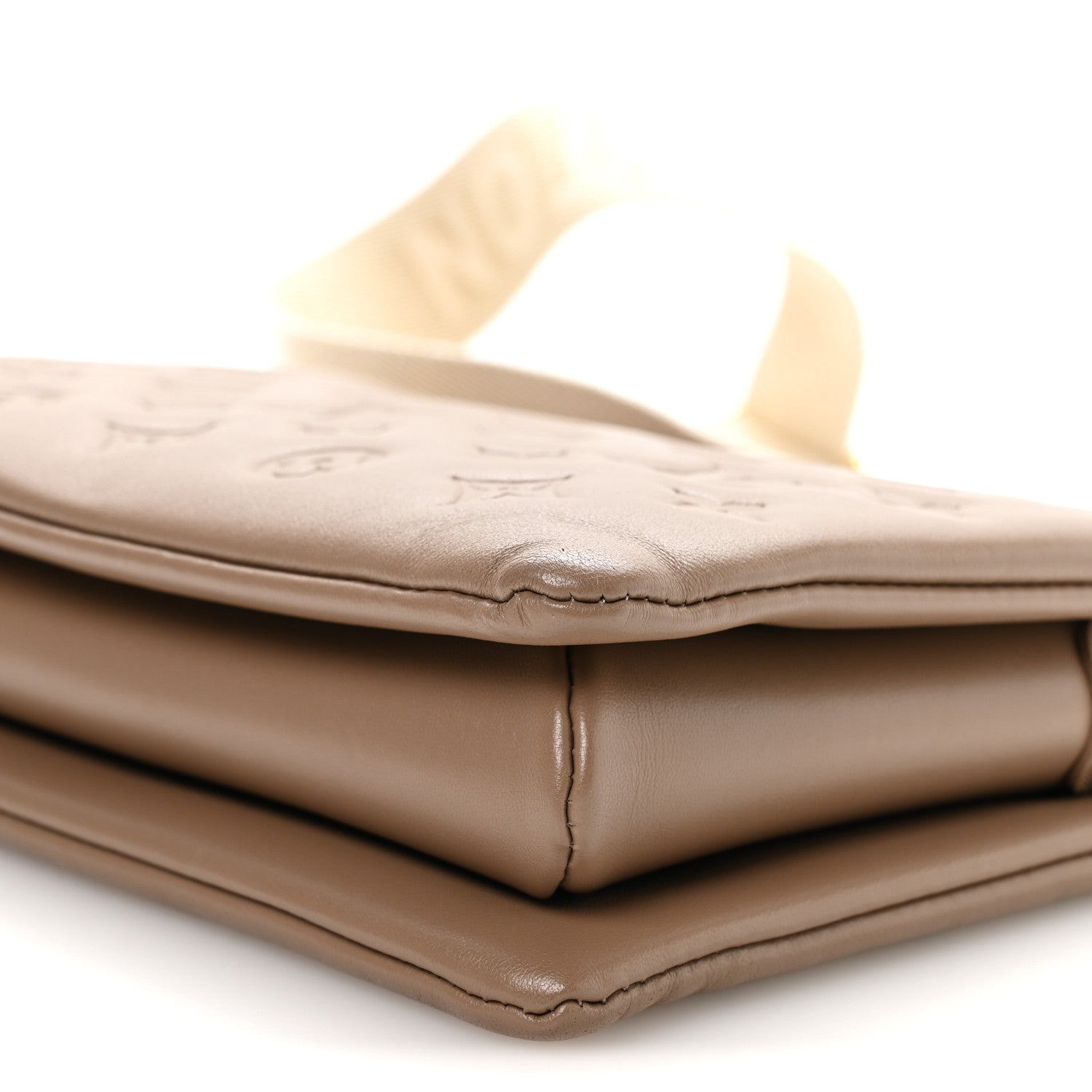 Louis Vuitton Lambskin Embossed Monogram Coussin PM Taupe