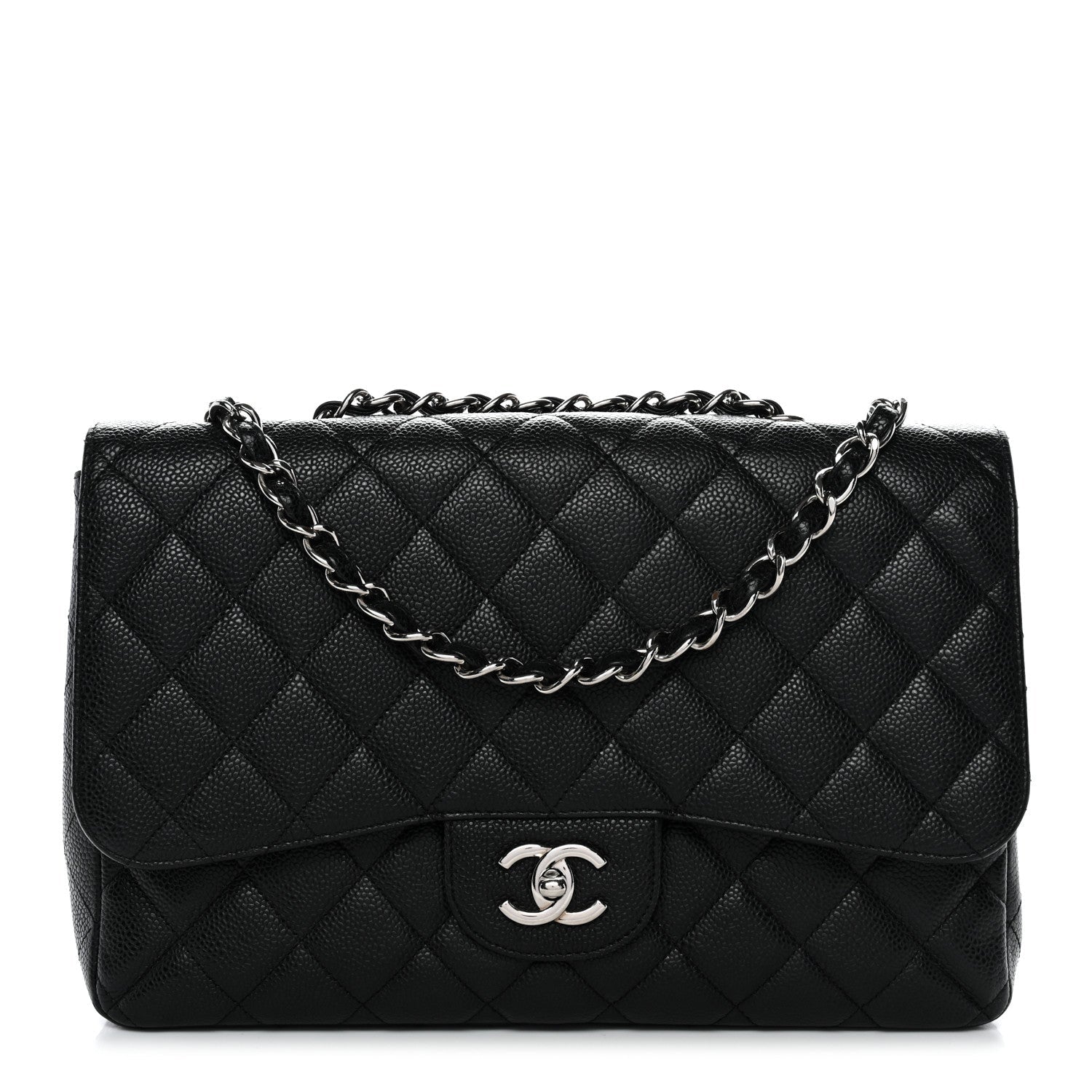 Chanel Caviar Quilted Jumbo Single Flap Black