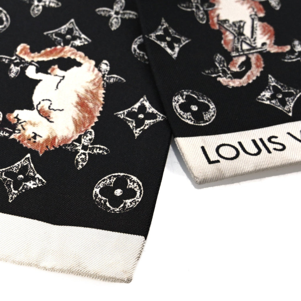Louis Vuitton Silk Catogram Classic Bandeau Black