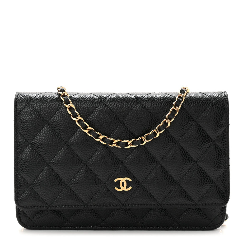 Chanel Caviar Quilted Wallet on Chain WOC Black
