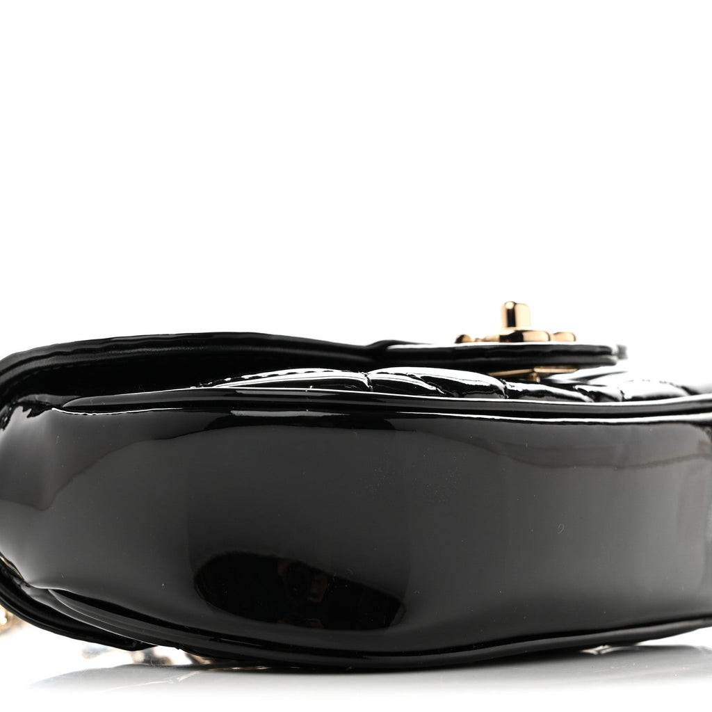 Chanel Patent Calfskin Quilted Mini Clutch Black