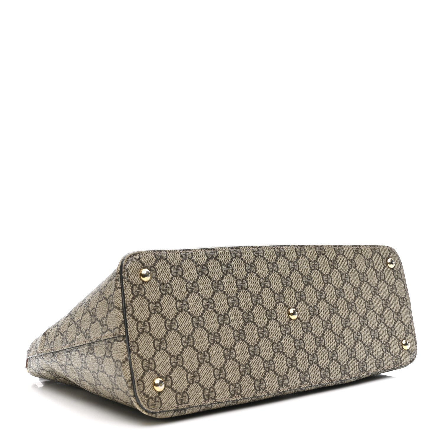 Gucci GG Supreme Monogram Small Zip Top Tote Beige Tuscany