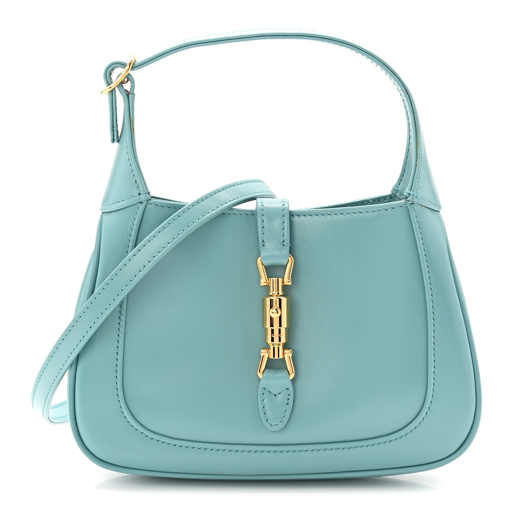 Gucci Boarded Dyana Lux Calfskin Mini Jackie 1961 Hobo Dusty Azure