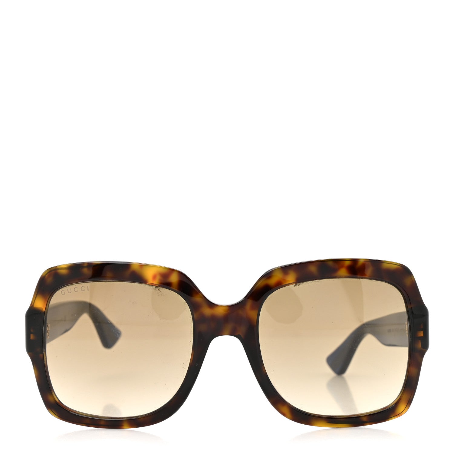 Gucci Acetate Square Frame Web Glitter Sunglasses GG0036S Brown Blue