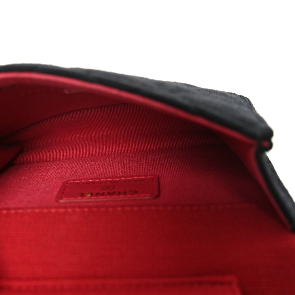 Chanel Jersey Quilted Micro Mini Flap Black