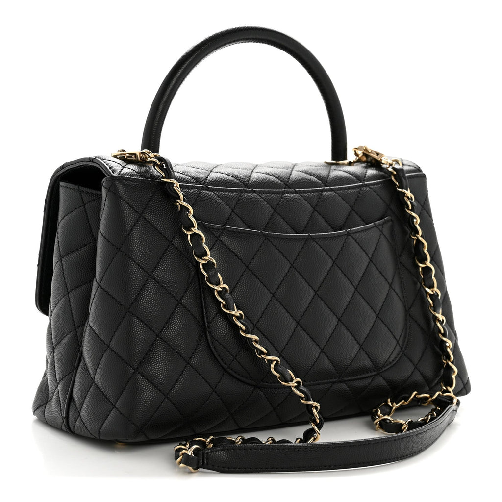 Chanel Caviar Quilted Small Coco Handle Flap Black