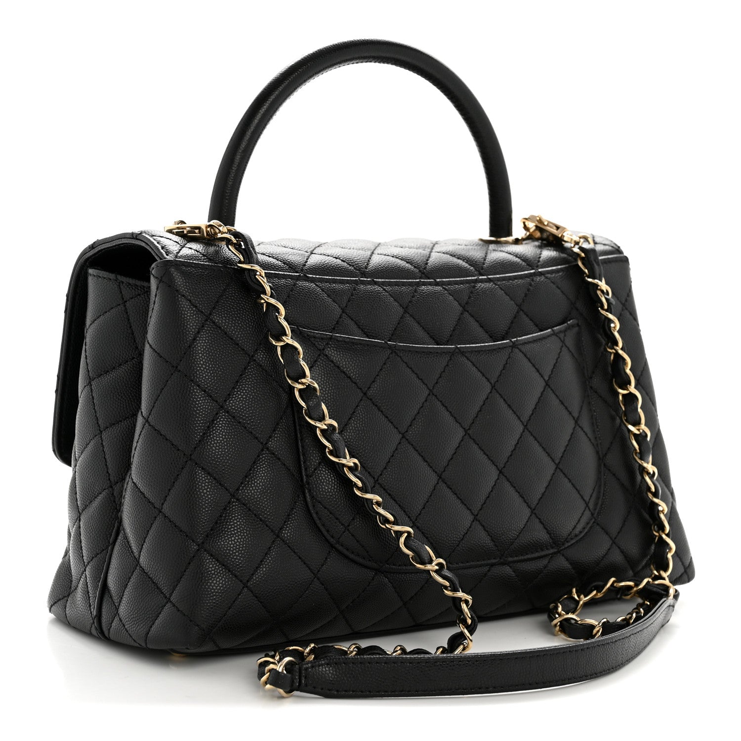 Chanel Caviar Quilted Small Coco Handle Flap Black