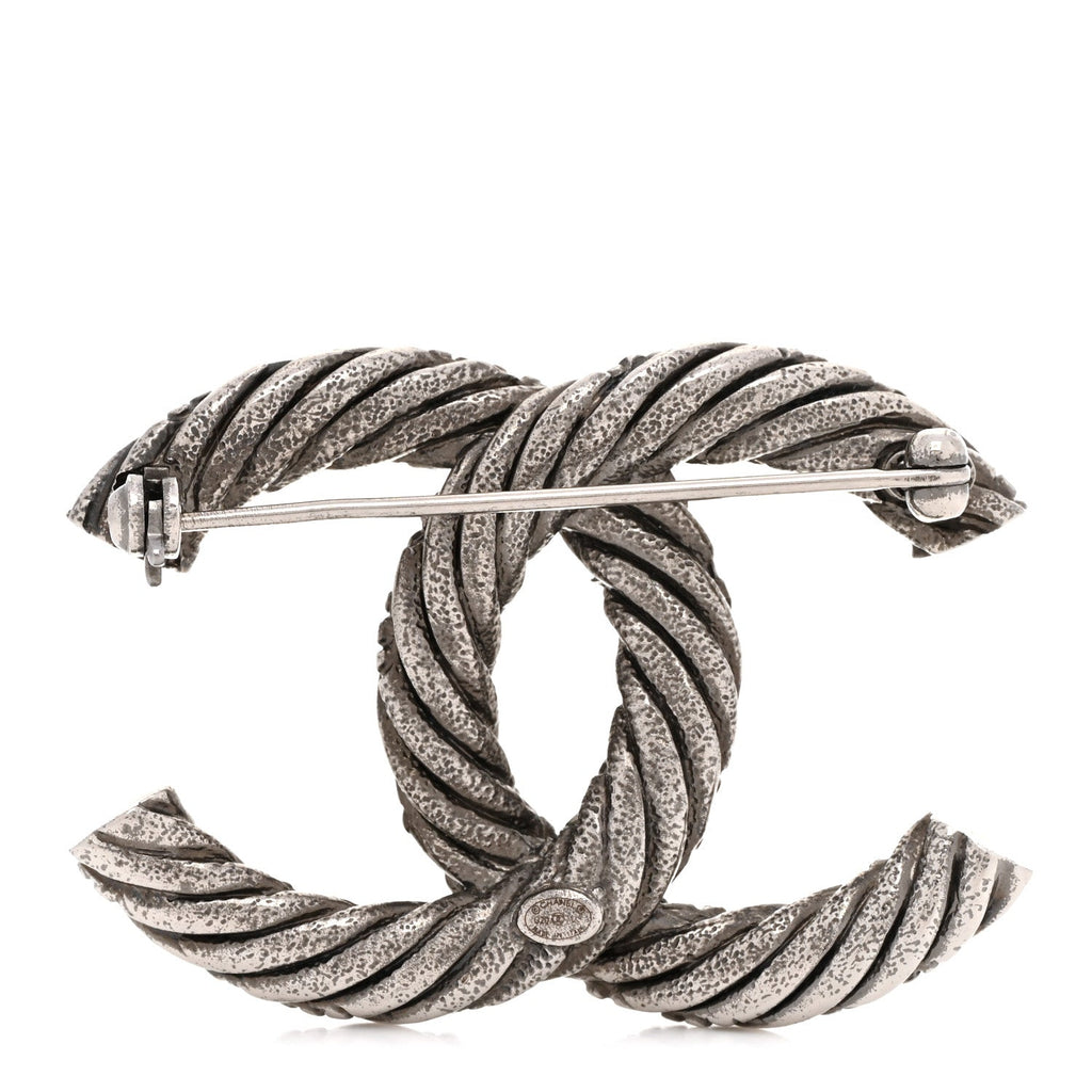 Ruthenium Twisted CC Brooch