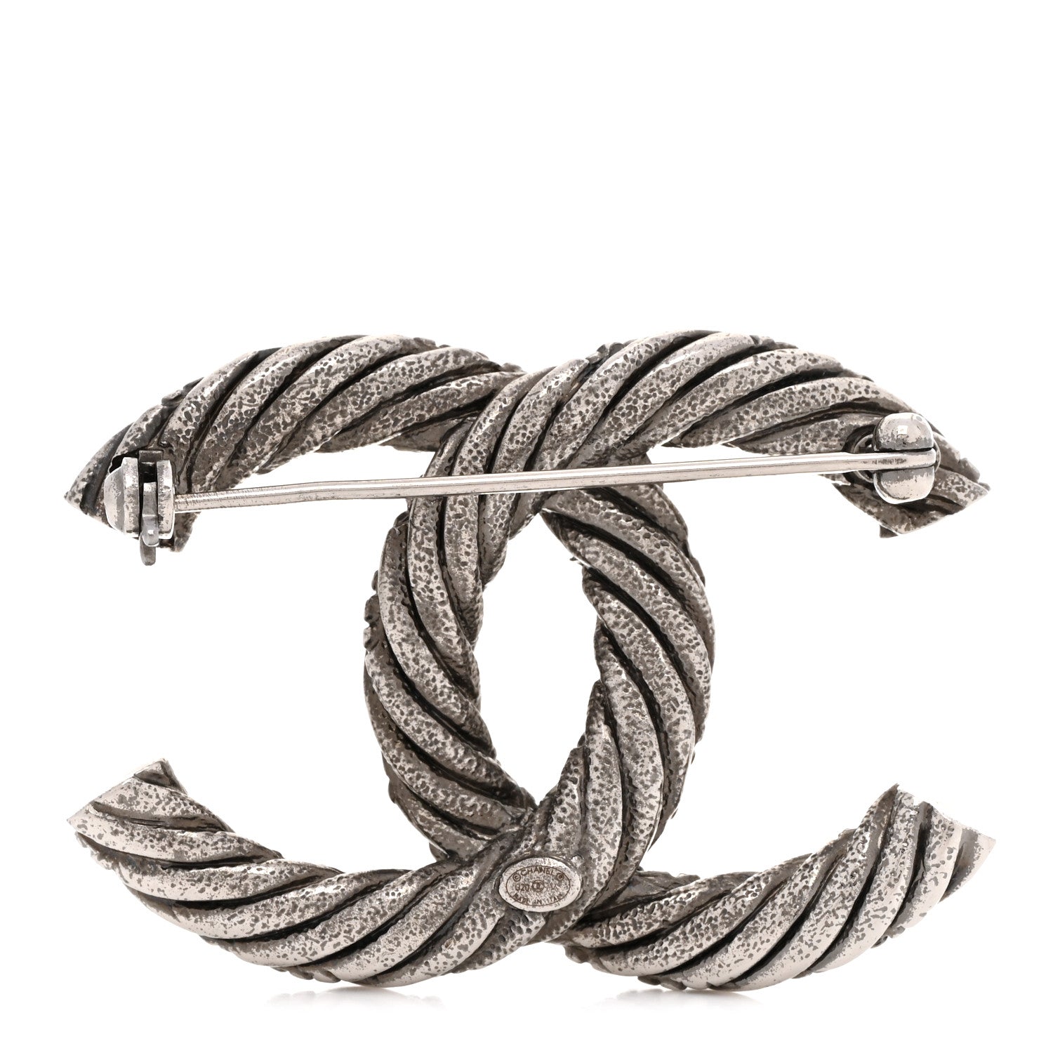 Ruthenium Twisted CC Brooch