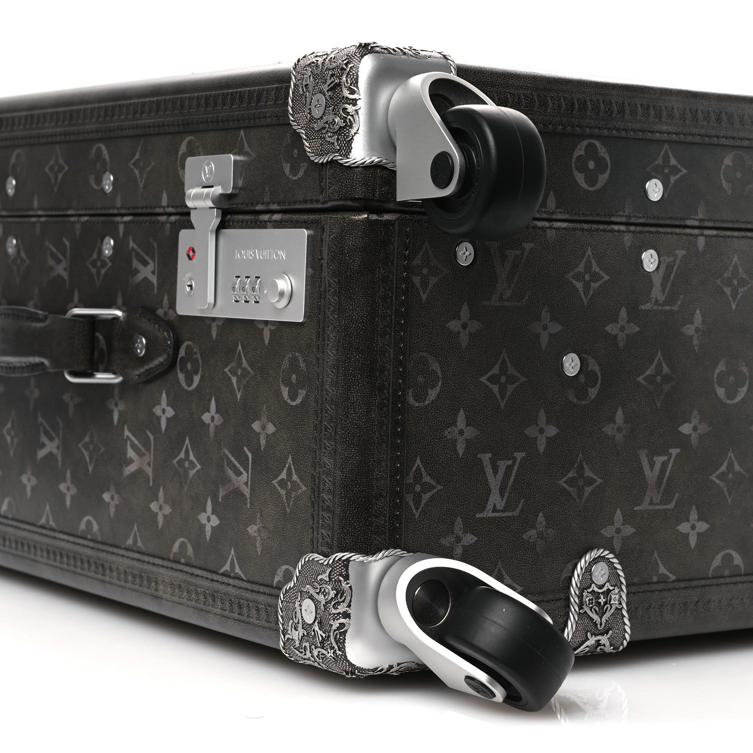Louis Vuitton Brushed Monogram Rolling Trunk Black