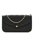 Louis Vuitton Empreinte Pochette Felicie Chain Wallet Black