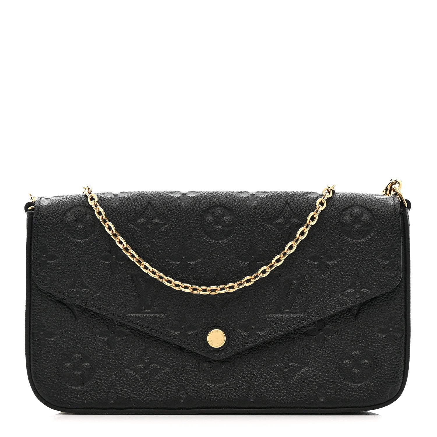 Louis Vuitton Empreinte Pochette Felicie Chain Wallet Black