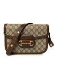 Gucci GG Supreme Monogram Horsebit 1955 Shoulder Bag Beige Brown Sugar