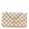 Louis Vuitton Damier Azur Pochette Felicie Chain Wallet Rose Ballerine