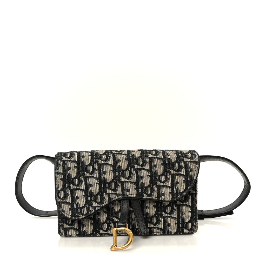 Christian Dior Oblique Saddle Belt Bag Blue