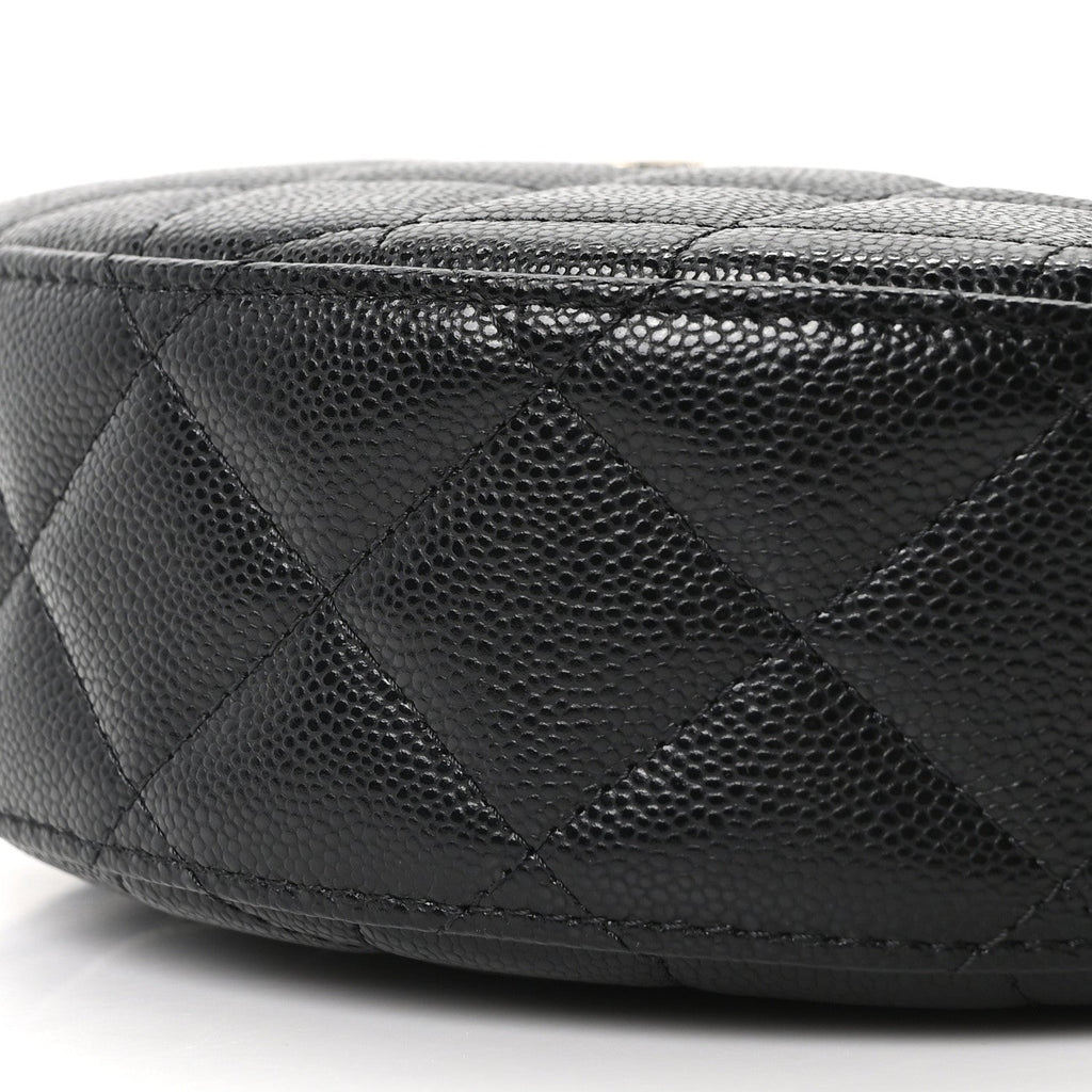 Chanel Caviar Quilted Other Shape With Chain Black