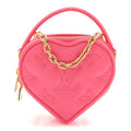Louis Vuitton Calfskin Embroidered Monogram Pop My Heart Bag Pouch Dragon Fruit Pink