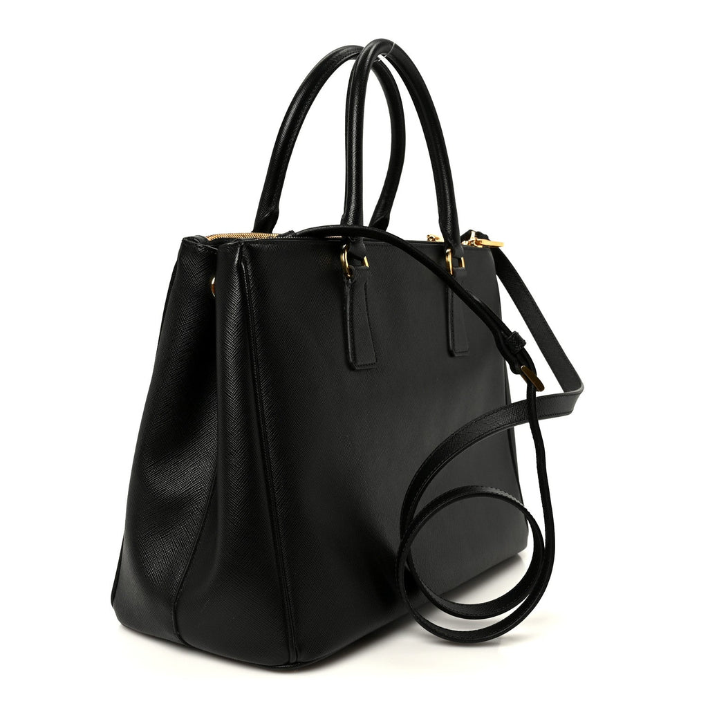 Prada Saffiano Lux Large Galleria Double Zip Tote Black