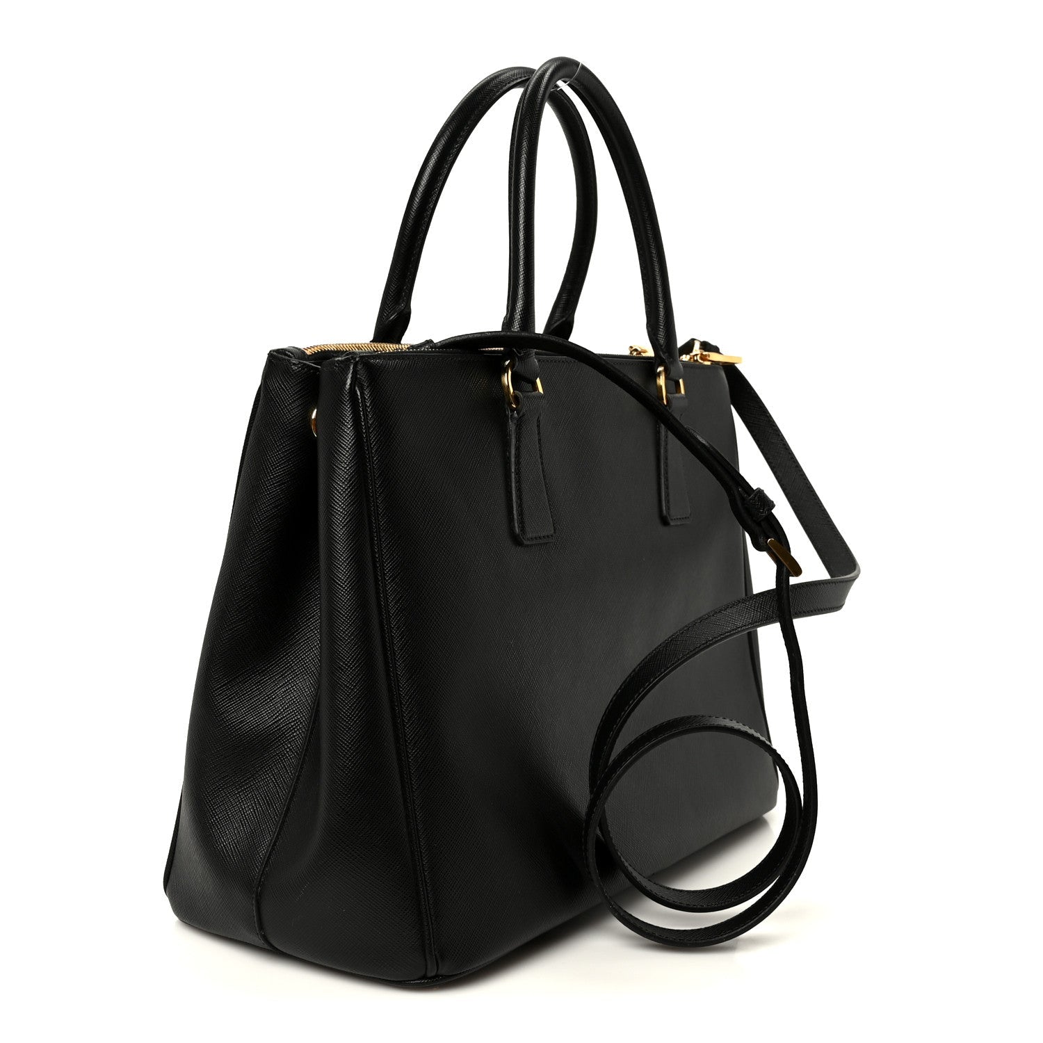 Prada Saffiano Lux Large Galleria Double Zip Tote Black
