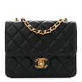 Chanel Lambskin Quilted CC Logo Mini Flap Black