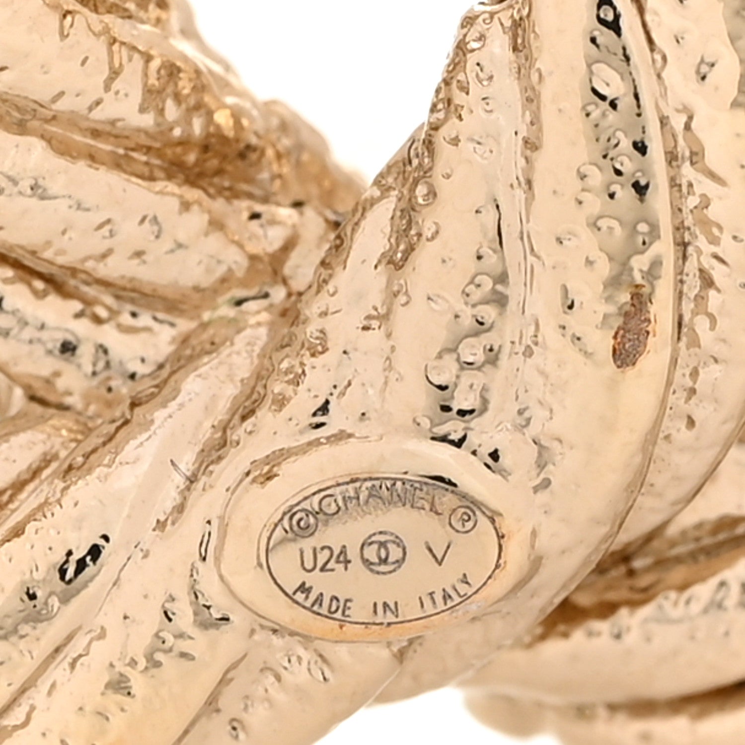 Chanel Twisted CC Brooch Light Gold