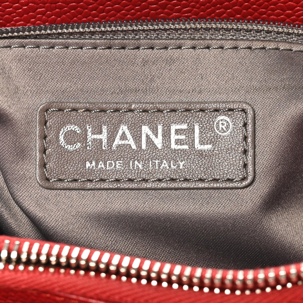 Chanel Caviar Quilted Grand Shopping Tote GST Red