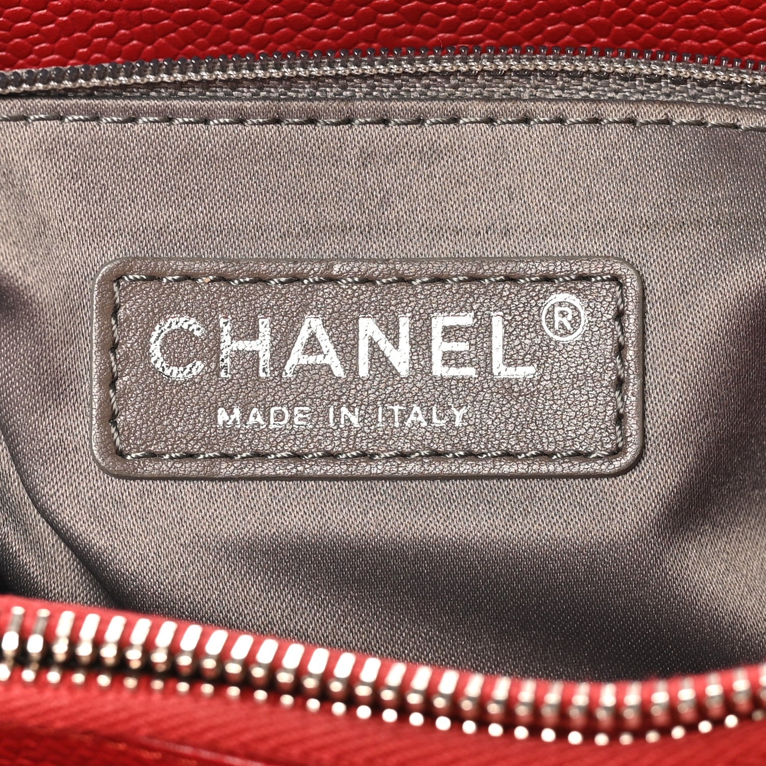 Chanel Caviar Quilted Grand Shopping Tote GST Red