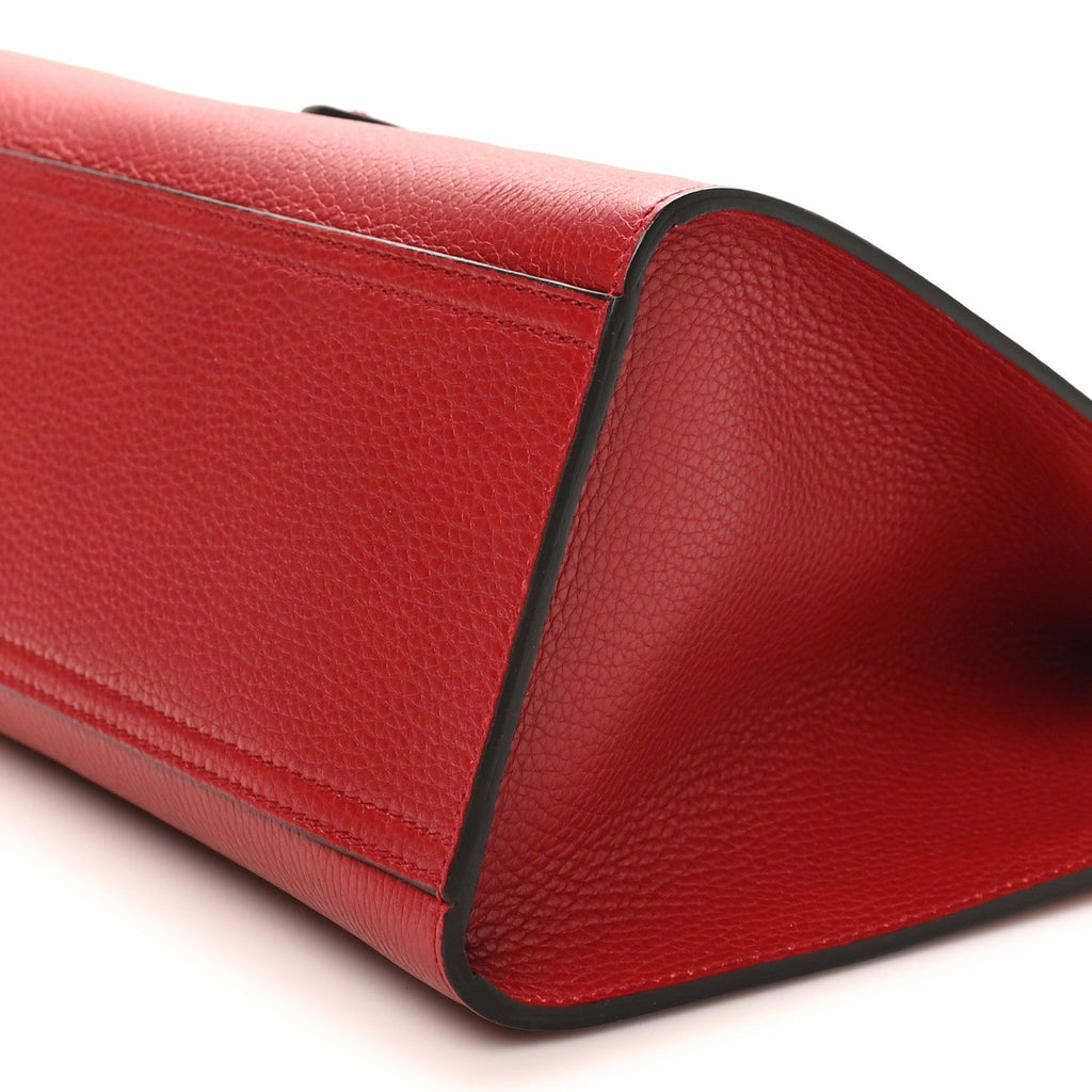Gucci Calfskin Small GG Marmont Top Handle Bag Vulcanic Red