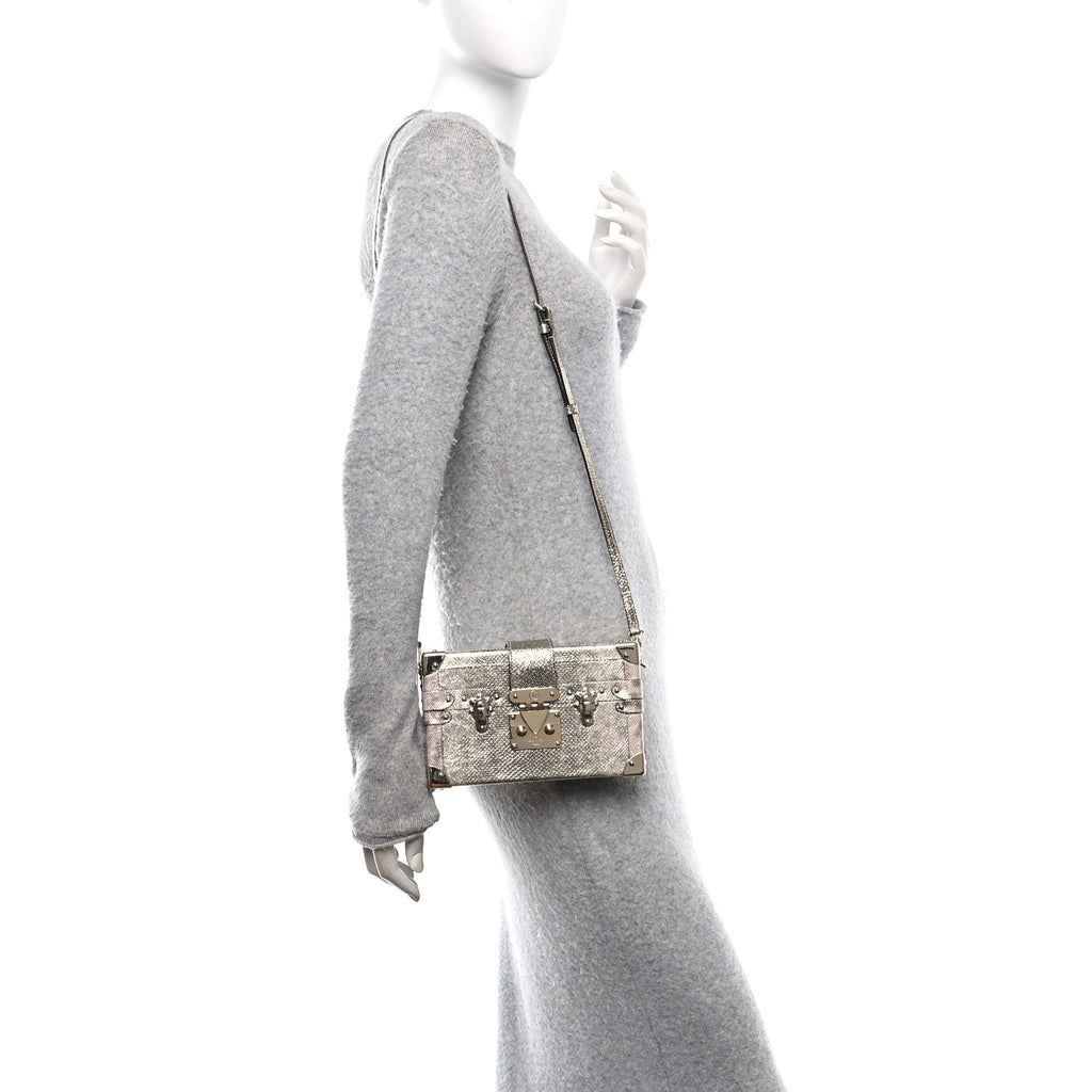 Louis Vuitton Lizard Petite Malle Silver