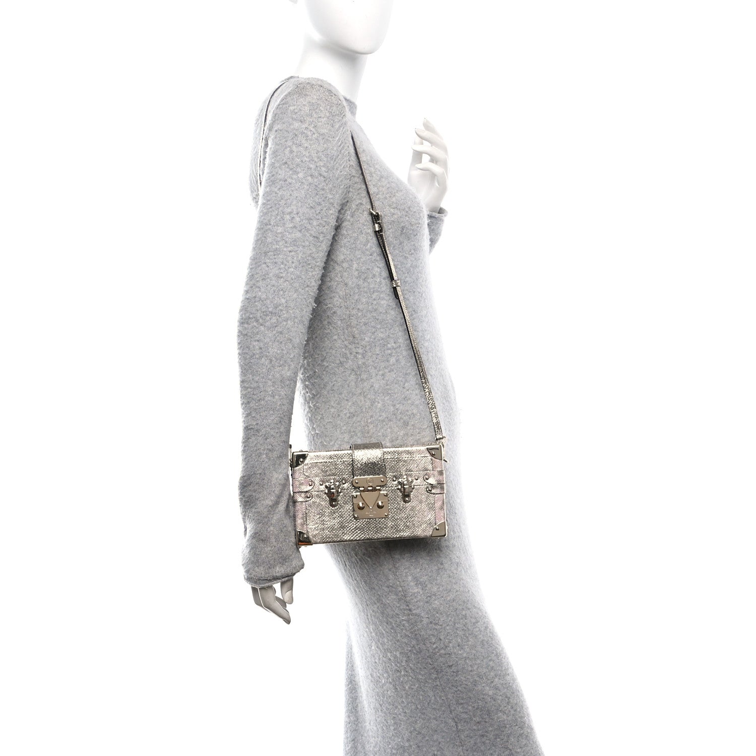 Louis Vuitton Lizard Petite Malle Silver