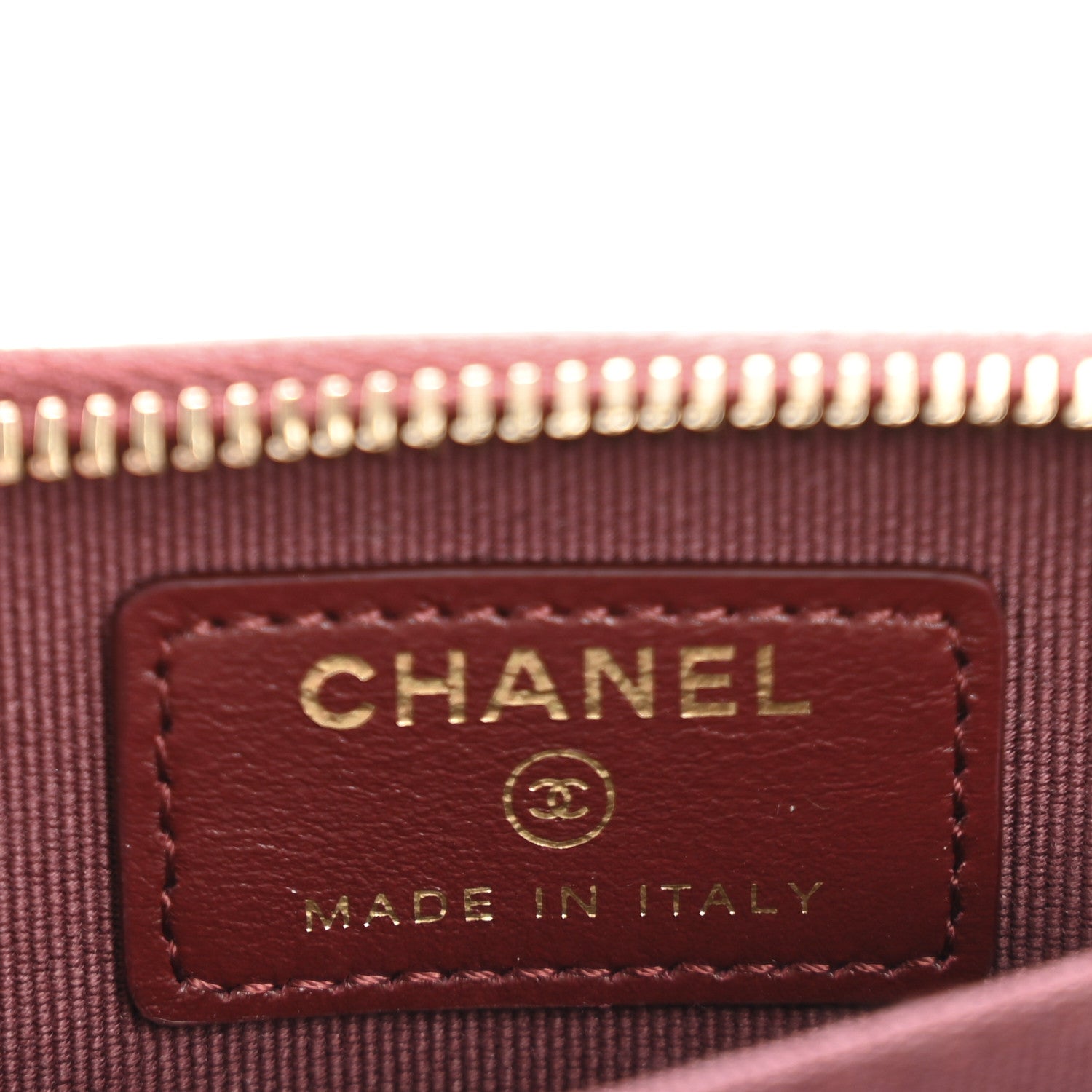 Lambskin Quilted Zip Around Coin Purse Wallet Burgundy