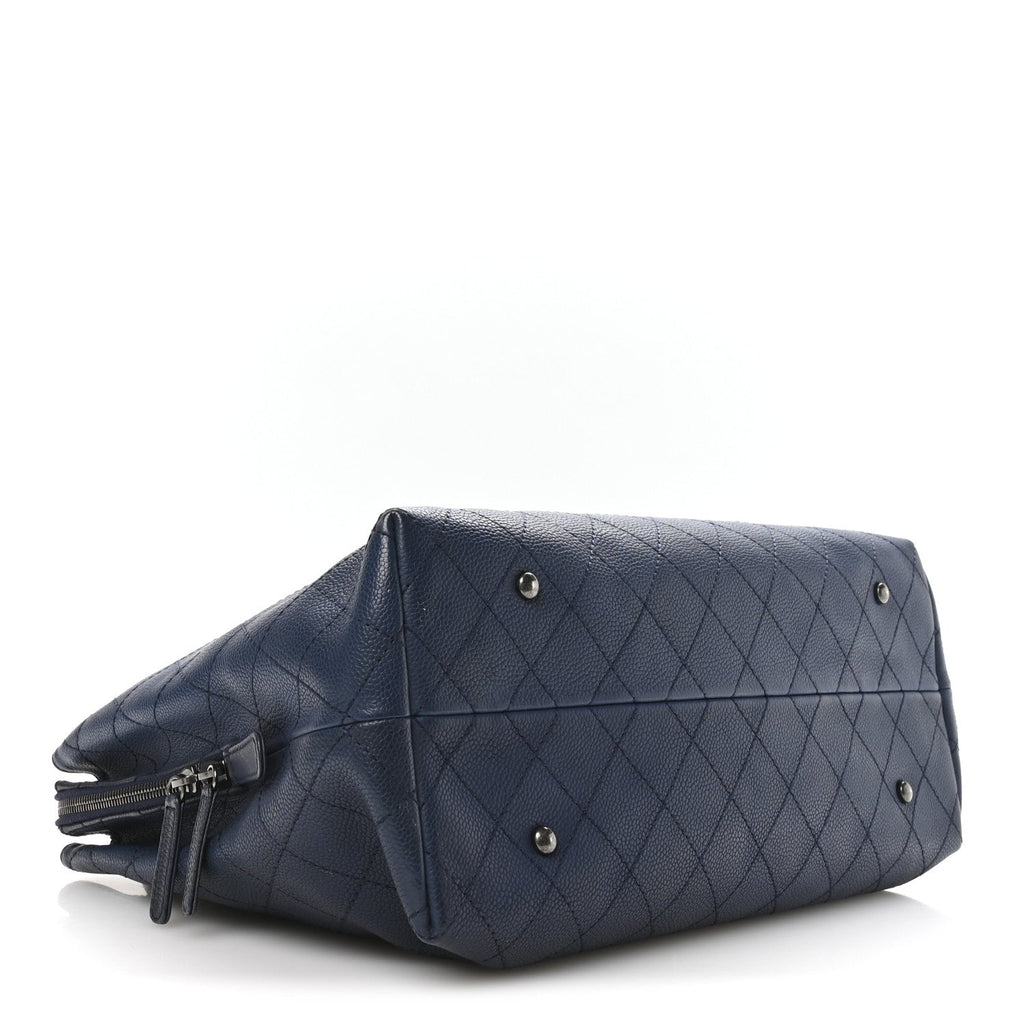 Chanel Grained Vegetal Calfskin Urban Shopping Tote Blue
