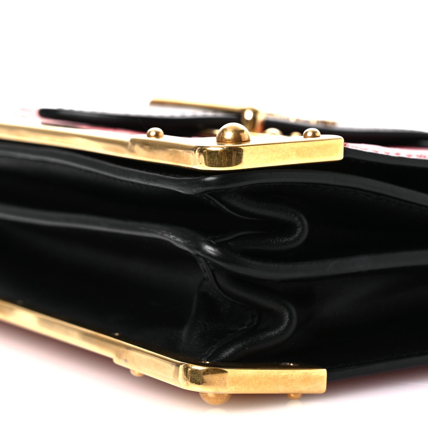 Prada City Calfskin Ostrich Cahier Bag Fuoco Black