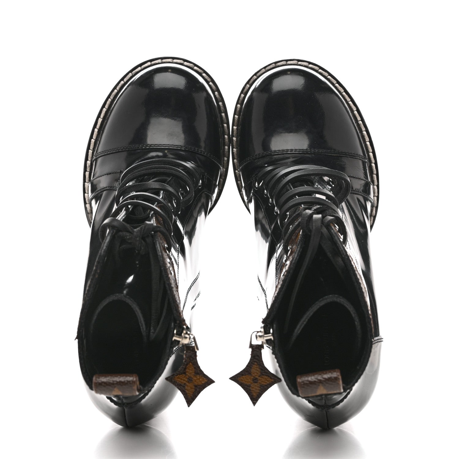 Louis Vuitton Glazed Calfskin Monogram Star Trail Ankle Boots 39 Black