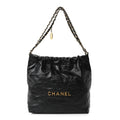 Chanel Shiny Calfskin Quilted Small Chanel 22 Black