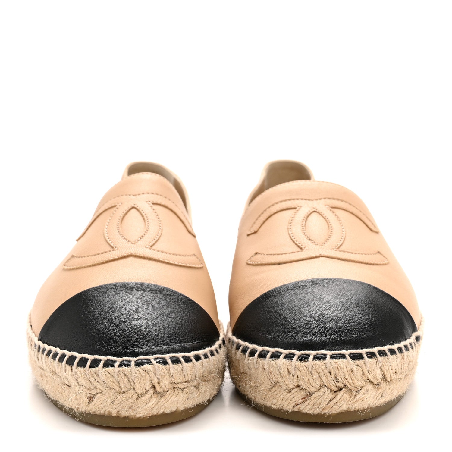 Lambskin CC Espadrilles 39 Beige Black