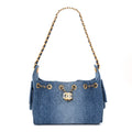 Chanel Washed Denim Quilted Mini Chanel 25 Handbag Blue