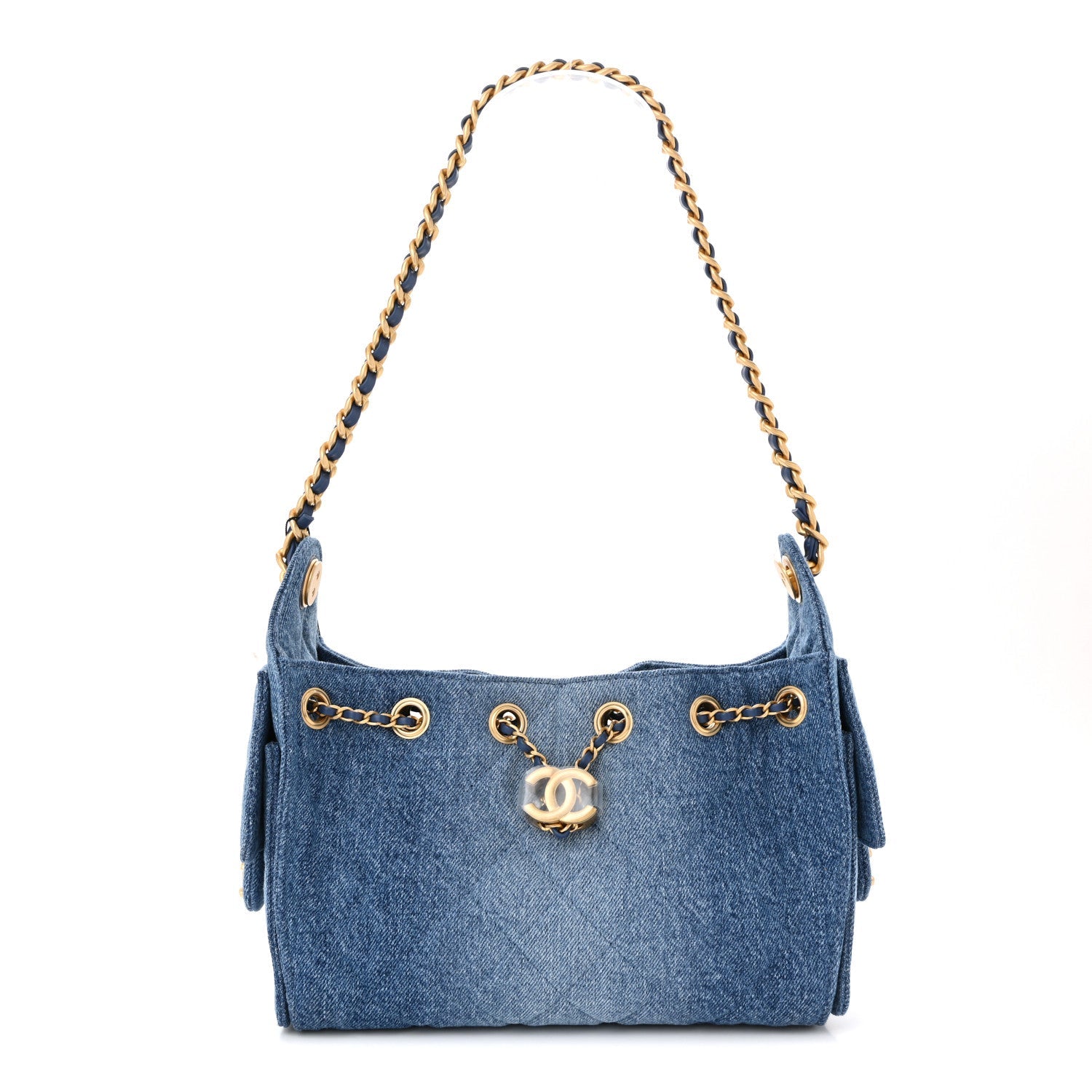 Chanel Washed Denim Quilted Mini Chanel 25 Handbag Blue