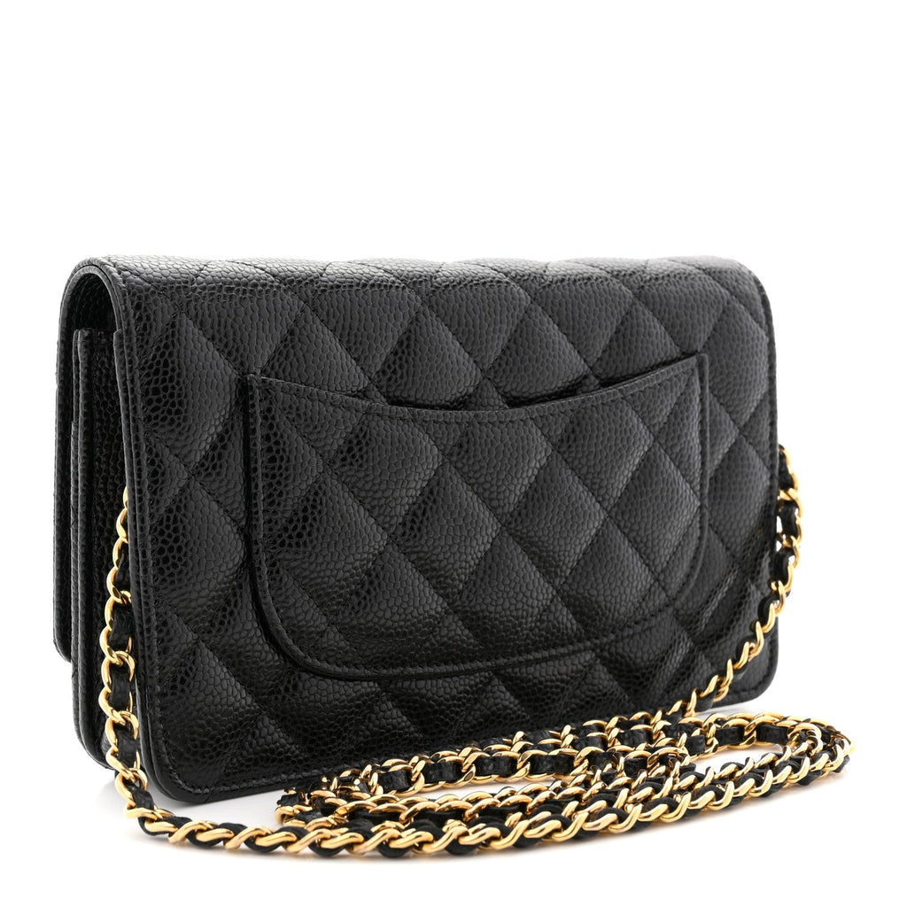 Chanel Caviar Quilted Wallet on Chain WOC Black
