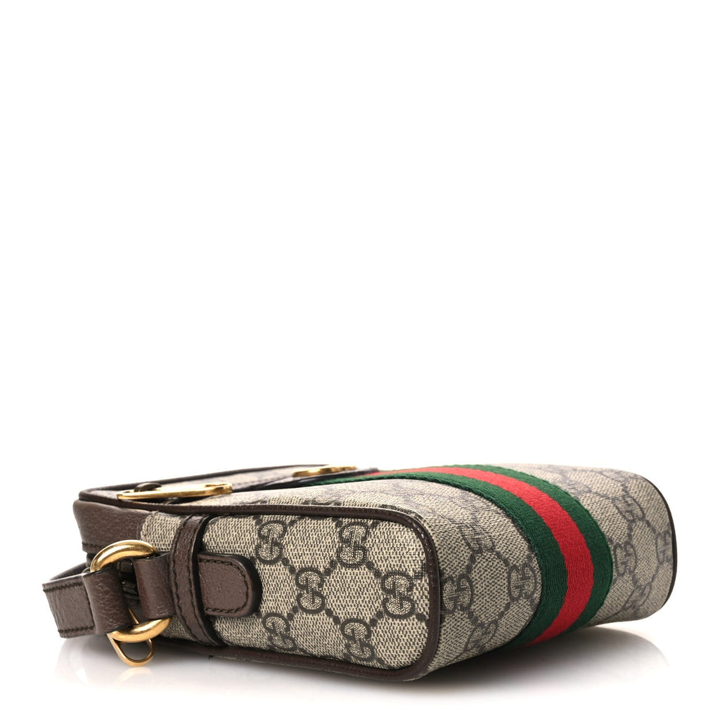Gucci GG Supreme Monogram Web Mini Ophidia Messenger Brown
