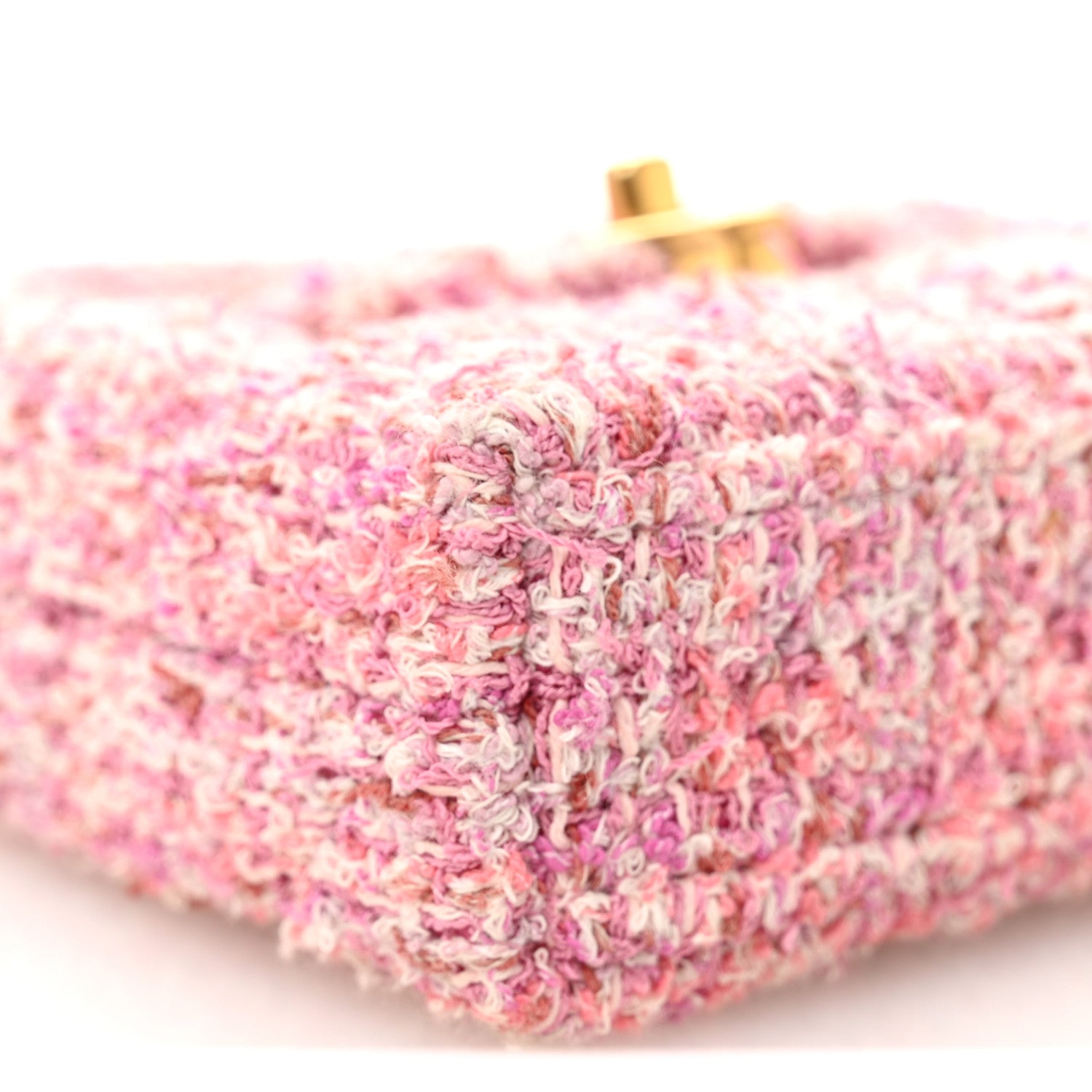 Chanel Tweed Quilted Mini Nano Kelly Shopper Pink