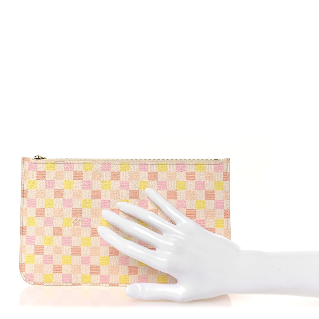 Louis Vuitton Damierlicious Neverfull Pochette Rose Peach