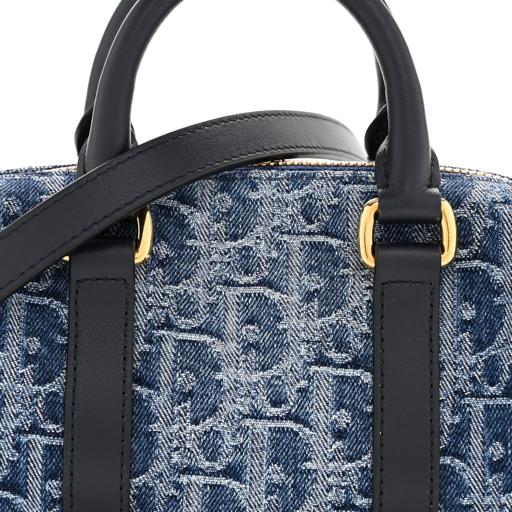 Christian Dior Denim Oblique Nano Groove 17 Bag Blue